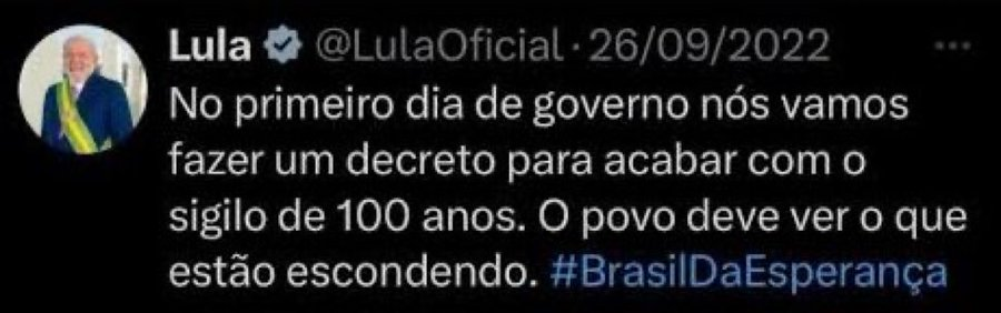 freire_roberto's tweet photo. Quanta hipocrisia do governo Lula ao criticar as beets como fator de endividamento das famílias brasileiras e ao mesmo tempo impor sígilo de 100 anos aos processos que autorizaram o funcionamento de tais casas de apostas.
Sem falar na praga que jurou combater a da adoção de  sigilos de 100 anos pelo anterior governo Bolsonaro e que ao revés, se tornou um contumaz praticante e batedor de recordes.