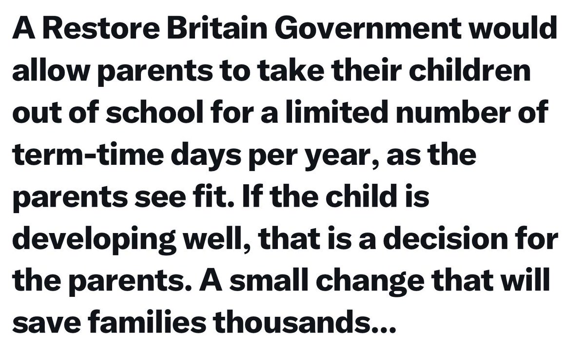 nickhillman's tweet photo. A very odd policy from @RestoreBritain for anyone who knows the educational evidence https://t.co/tq2teE2umM