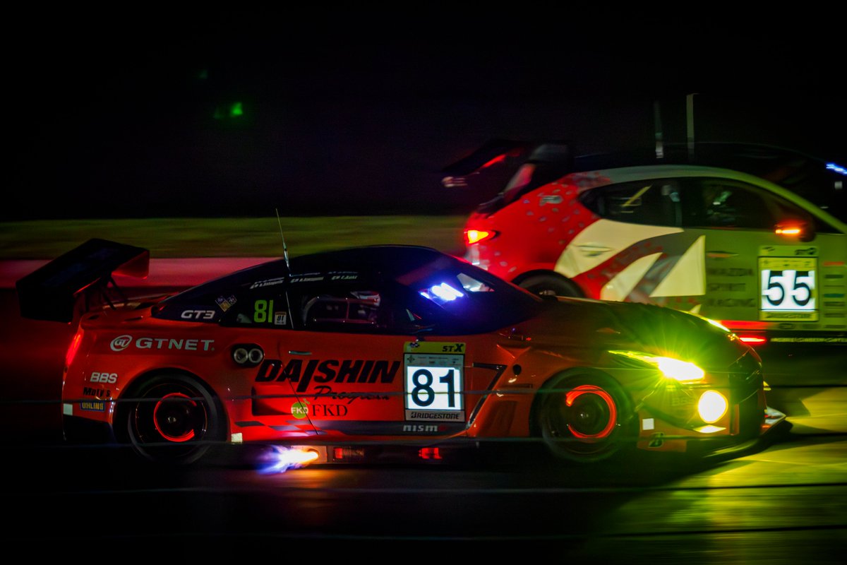 arumo2's tweet photo. 24時間レース 総合2位  
#81 DAISHIN GT-R GT3 [大八木 龍一郎選手/坂口 夏月選手/木村 偉織選手/徳升 広平選手/藤波 清斗選手]
793周3,618km走って僅か79秒差での2位。惜しかった。来年も期待しています(^o^)
(テストDay～決勝)
#DAISHIN #S耐 #富士24時間 #FUJI24H https://t.co/2zkdwNG9W0