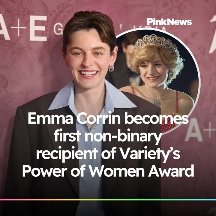 PinkNews's tweet photo. Emma Corrin becomes first non-binary recipient of Variety’s Power of Women Award ➡️ https://t.co/mCdekuBAgf

📷 Getty
📷 Netflix https://t.co/dimcx0yhbt