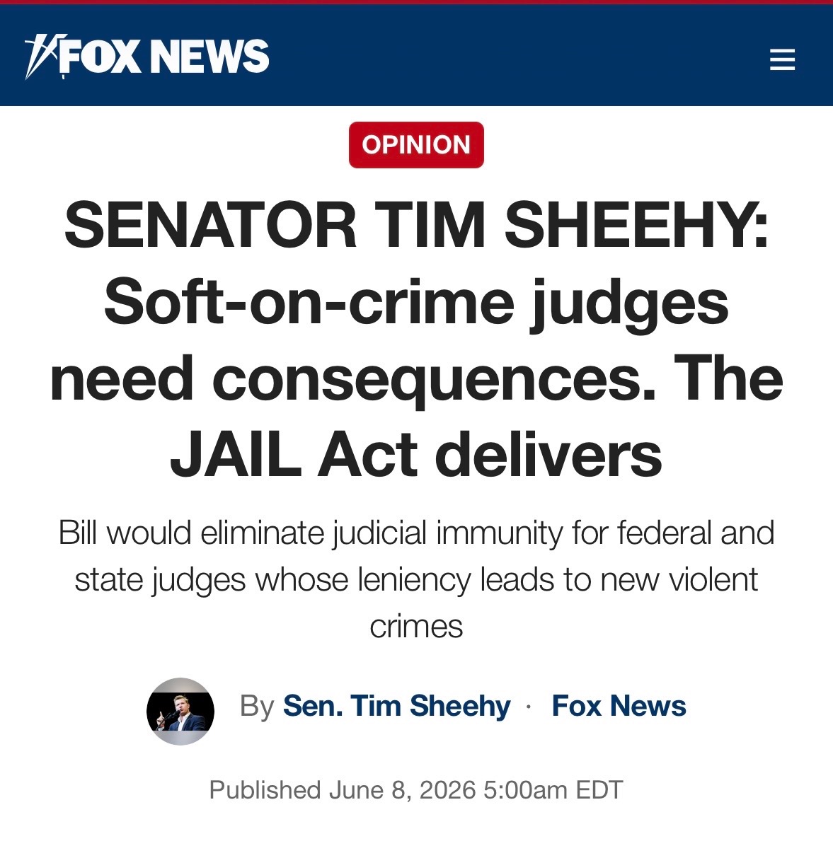 TimSheehyMT's tweet photo. Iryna Zarutska, Logan Federico, Stephanie Minter – all lives lost to violent criminals who should have never been on our streets. Enough.

The JAIL Act holds radical, soft-on-crime judges accountable and delivers justice for victims and their loved ones. Let’s get it done. https://t.co/chgD9wtAHv