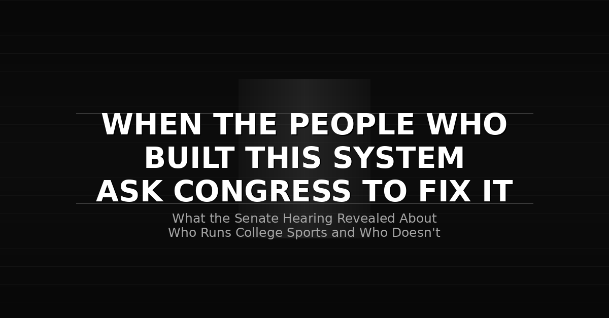 NextPlayMgmt's tweet photo. Nick Saban told Congress the system is broken.
He is right.
He is also one of the people who built it.
This is the honest read on what the Senate hearing revealed about who gets to speak for college sports and who does not. https://t.co/KNywyApMZg