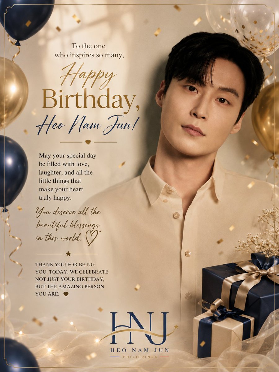 heonamjun_ph's tweet photo. Happy Birthday, Heo Nam Jun! 🎂✨
Thank you for the unforgettable characters, inspiring performances, and happiness you've shared with fans around the world.
Wishing you good health, endless success, and countless reasons to smile today and always. 💙
#HappyNamJunDay https://t.co/9P5SG7j3Le