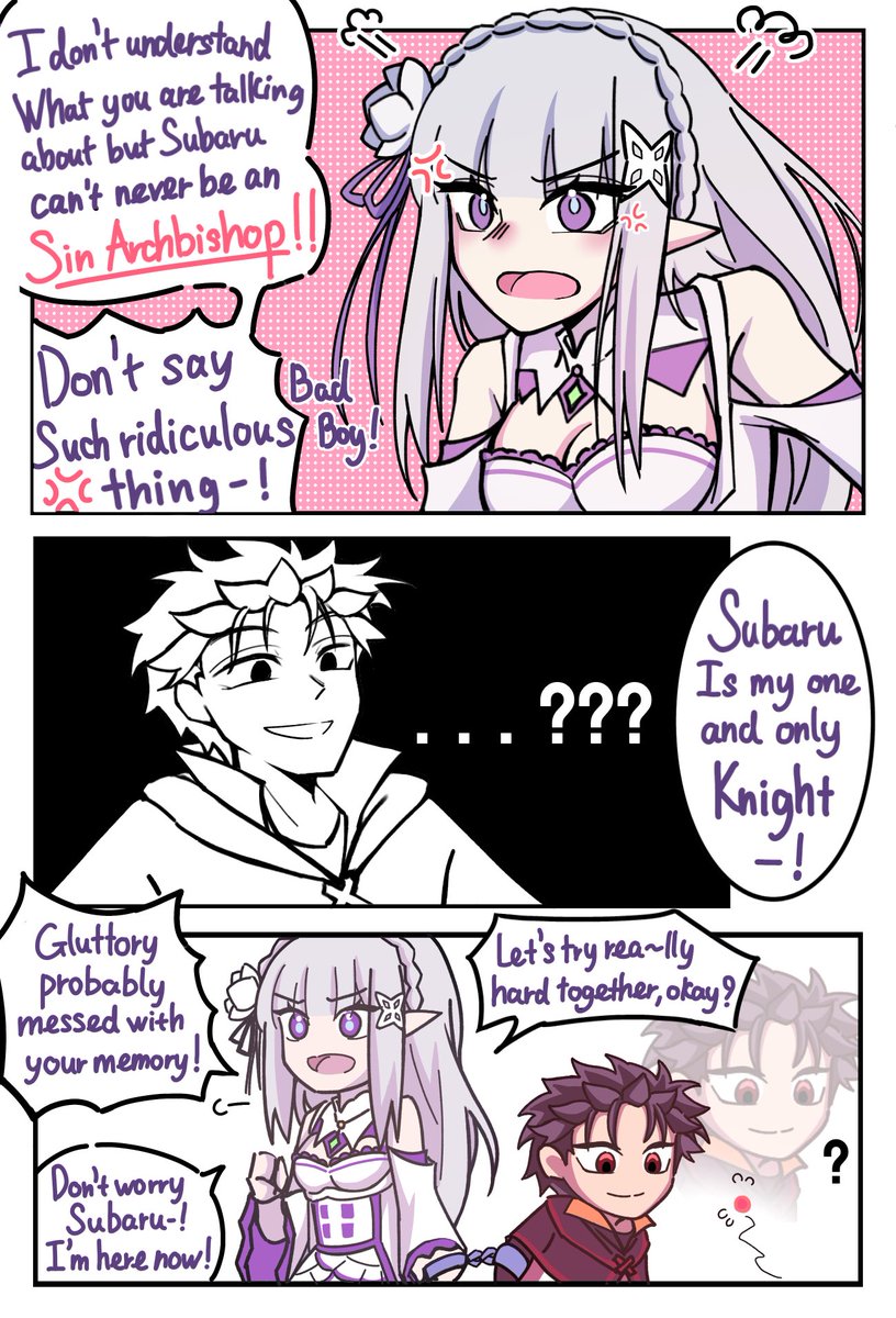 LustSubaru's tweet photo. Emilia-tan with Ayamatsu 
#rezero https://t.co/39CB3UsKQO