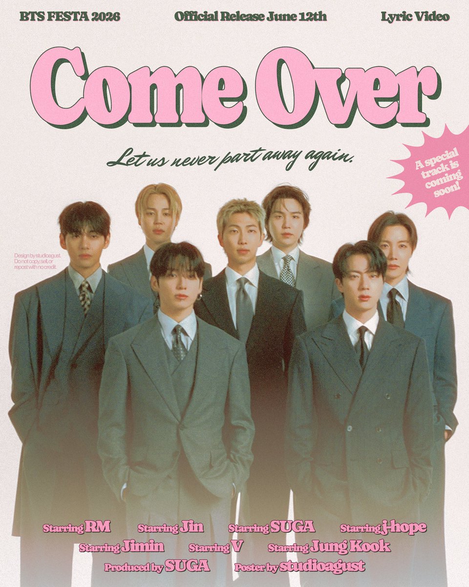 studioagust's tweet photo. “COME OVER” JUNE 12TH — #방탄소년단 📽️ https://t.co/Be4gCaDU3V
