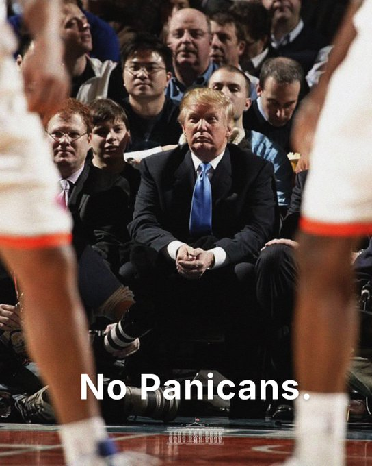 stiletoprincess's tweet photo. Trump the real NYer has been going to the Knicks games since 1999...Tonight he goes again as our 🇺🇸President... https://t.co/d87ZrCiEH0