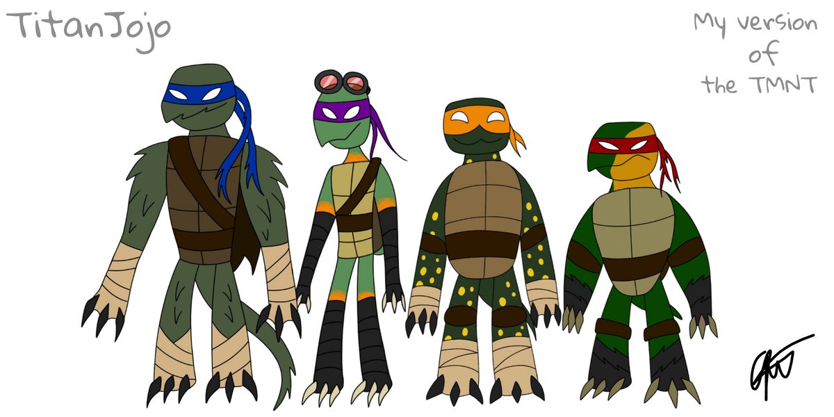 TitanJojo152's tweet photo. Alright I whipped up some designs of my version of the turtles💙💜❤️🧡 (THREAD) https://t.co/jsE8sSEUNu