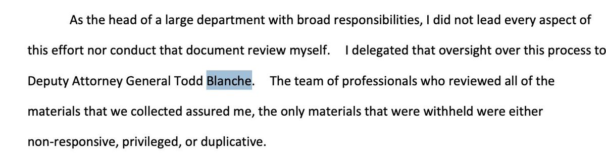 MAGACult2's tweet photo. Pam Bondi didn’t just mention Todd Blanche.

She testified that Blanche “was in charge of the process and the entire release of the Epstein files.”

She said she delegated oversight to him.

His name appears 96 times in the transcript.

So why is the man at the center of the Epstein file release, redactions, missing-document questions, and Ghislaine Maxwell questions being promoted instead of questioned?