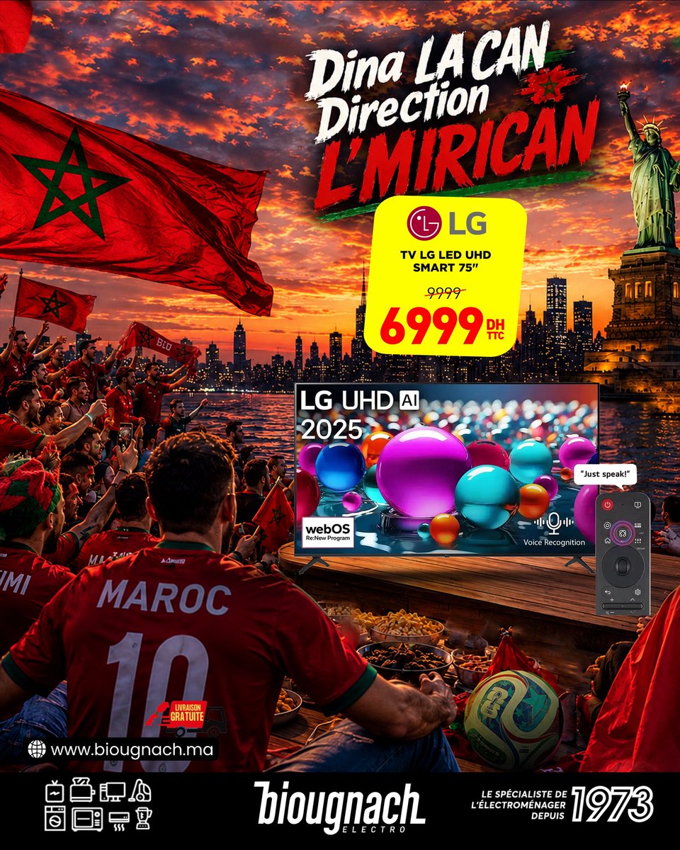 BiougElectro's tweet photo. أخيرًا وصل أسبوع المونديال🤩🏆⚽

كونوا مستعدين باش تعيشوا أجواء كأس العالم بكل حماس مع عروض بيوگناش الكترو الرائعة الخاصة بشاشات التلفاز 📺🔥

زورونا في جميع محلاتنا أو عبر موقعنا الرسمي🛒

https://t.co/oErVyt1uO4 https://t.co/jEmEyv84Ok