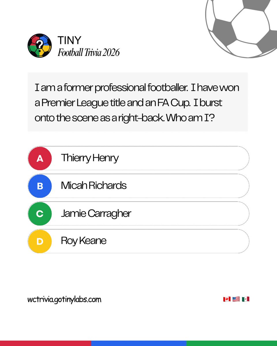 goTINYLabs's tweet photo. @CBSSportsGolazo @MicahRichards hope we’re doing Big Meeks justice!!

⚽️Challenge yourself to the full quiz at https://t.co/DyTI9ejsgQ

#FIFAWorldCup https://t.co/FpnTuKdmAW
