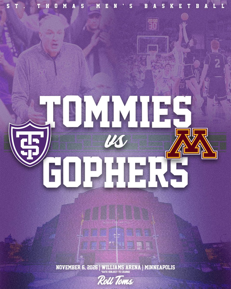 TommieMBBall's tweet photo. Nov. 6, 2026 📆

Tommies vs. Gophers

#RollToms https://t.co/Ib3ff87DeP