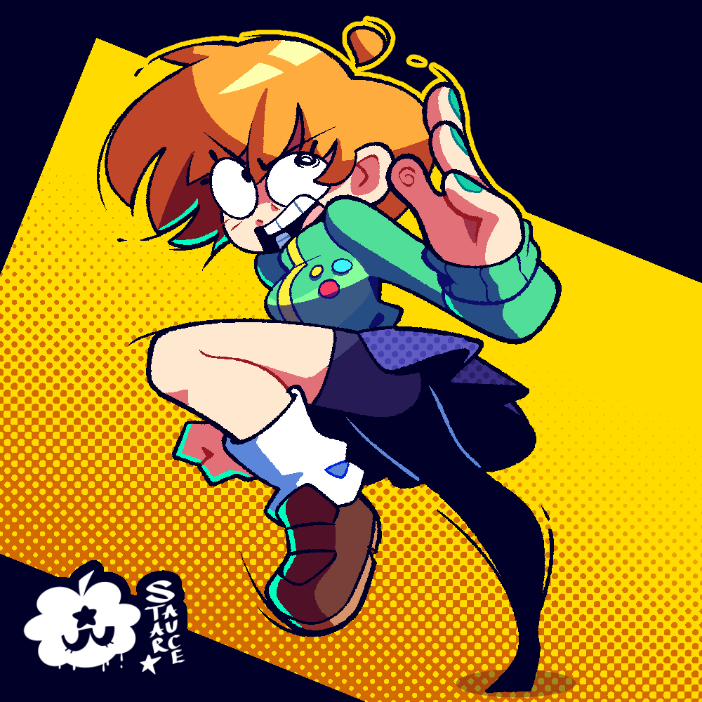 St4rs4uce's tweet photo. Persona 4 Revival looks sick! So here's an old Chie I drew + the redraw I did 📺💛 #Persona4Revival https://t.co/u6z8ewwea7