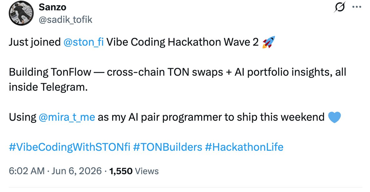 ston_fi's tweet photo. Let's go @sadik_tofik 🤝 https://t.co/tROsdxA54i
