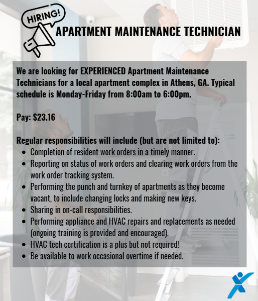 ExpressEmp_Ath's tweet photo. #HotJob #Opening #MaintenanceTech #NowHiring #ExpressPros #AthensGa https://t.co/xD8BMmzFvh