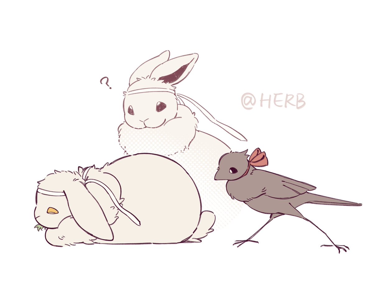 herb_207's tweet photo. there are too many bunny stories i want to draw but my hands speed can't keep up with my mind speed, so today here comes :

🐦the naughty WY crow and the angry LZ bunny��
#mdzs #wangxian #忘羡 https://t.co/at3RUR7SUn