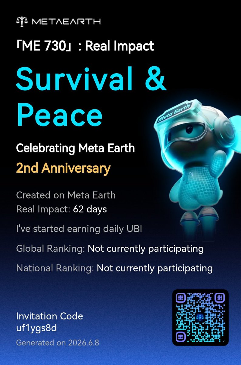 MOLLA7966's tweet photo. 「ME 730」: Real Impact I’ve started earning daily unconditional basic Income and helping more people do the same. Create your impact with us and win up to $20,000 in rewards! Join here:... Read more:
https://t.co/N4VEBxM0eK https://t.co/YIZcyq42aO