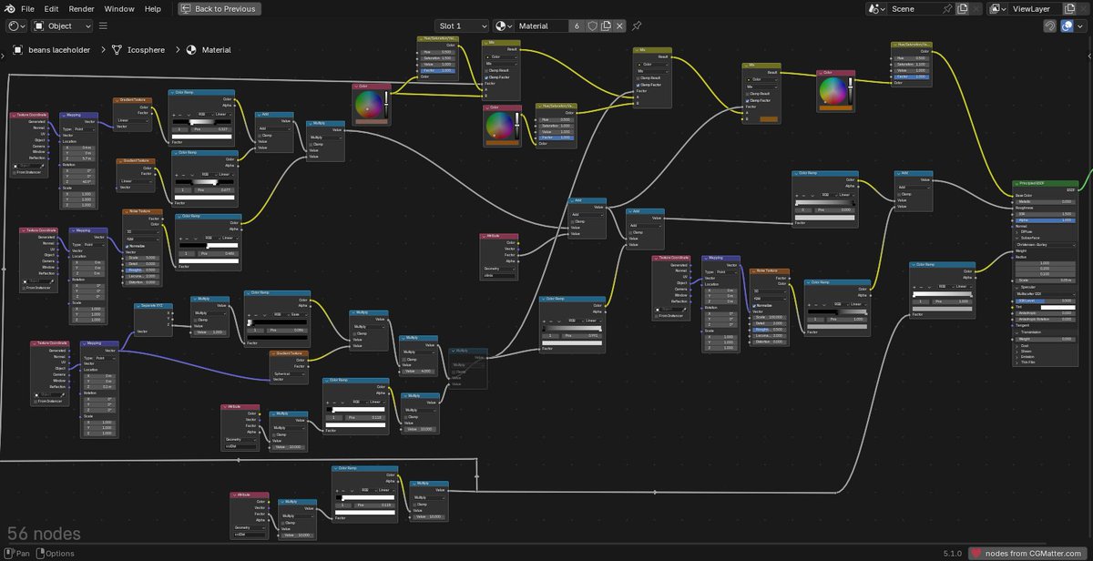 The_Genesis_0's tweet photo. Here is the procedural shader for the beans material.
#blender3D #bl3D #3DArt https://t.co/SAbpQJm6WK