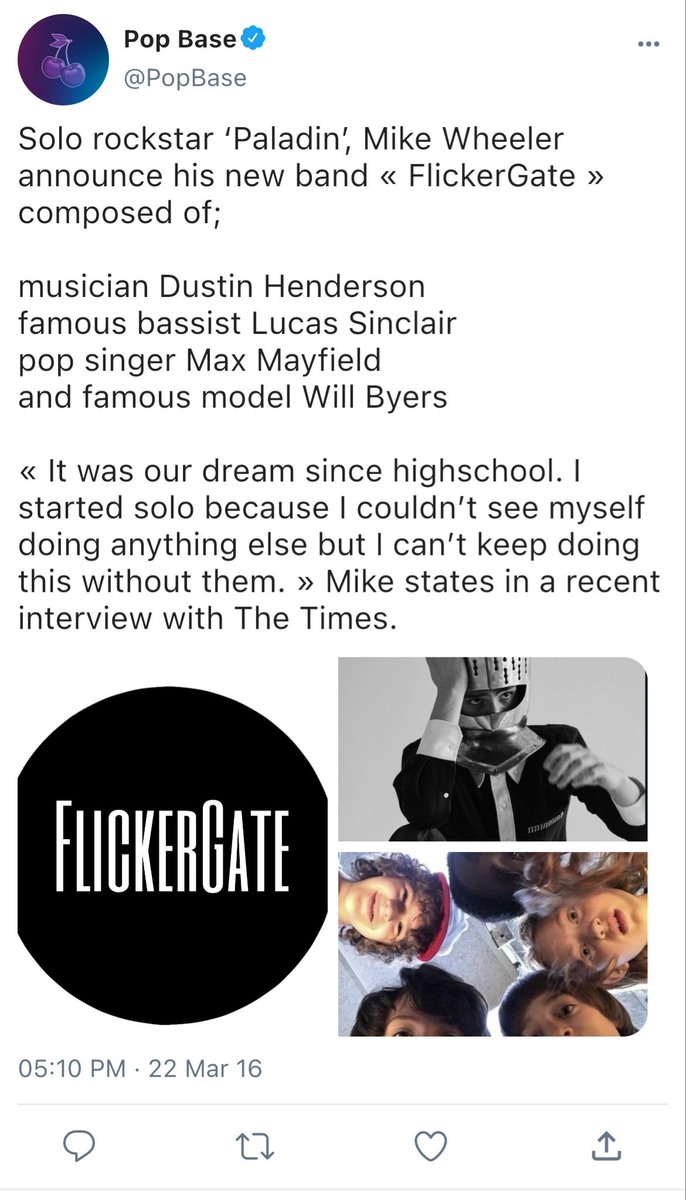 HarleyWinchest3's tweet photo. -Want you to rock me-
A one shot #byler and #reddie smau. 
Twins Mike Wheeler and Richie Tozier are both frontman of their rival rock bands. After a picture of Richie 
and Will Byers goes viral, both fandoms are tearing each other apart trying to discover the truth. https://t.co/vMy9FO8FGb