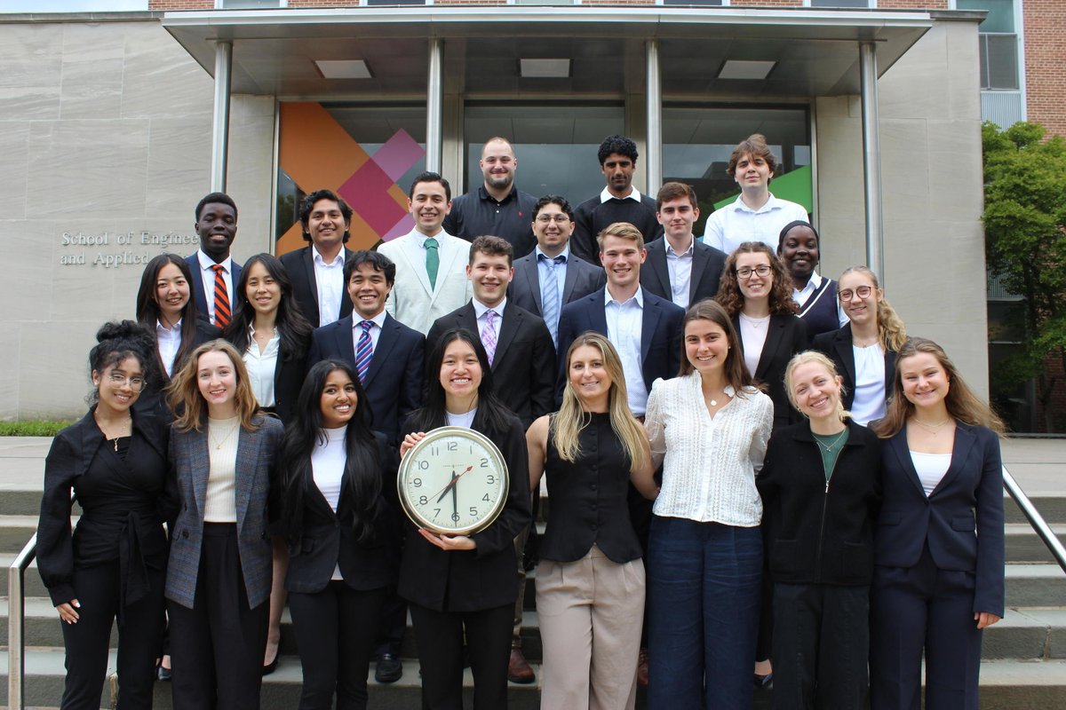 EPrinceton's tweet photo. Then and now: Every spring since 1941, the graduating class in Chemical Engineering (Now Chemical and Biological Engineering) has posed with a clock. Read more about the Class of 2026 here: https://t.co/9ngGzqFIzc https://t.co/CLXB70I75S