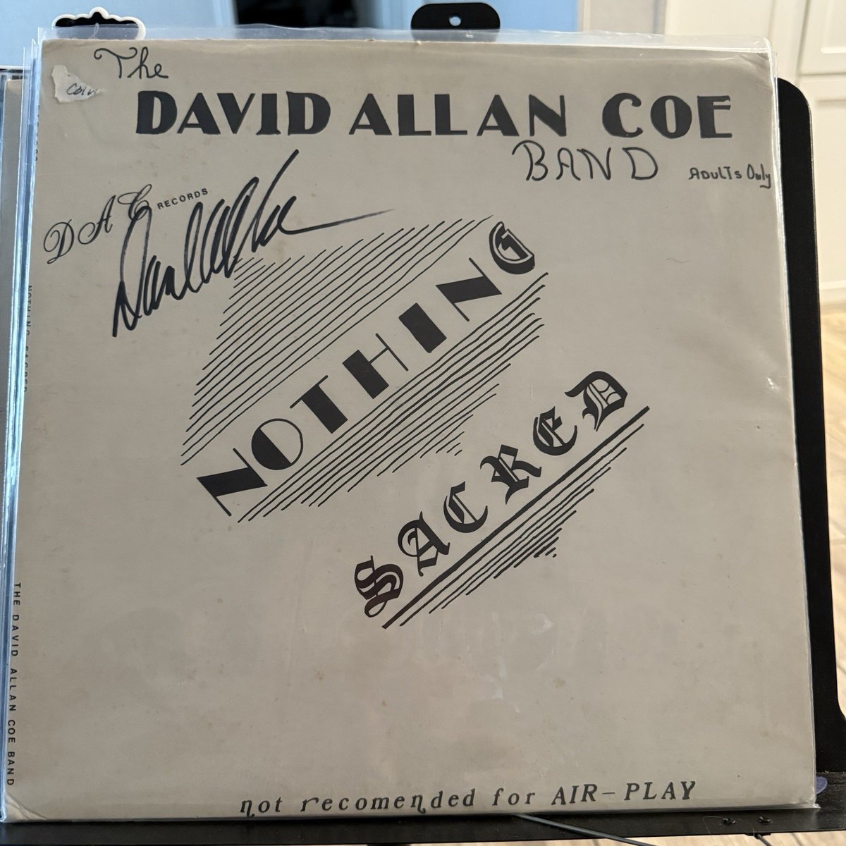 popsike's tweet photo. archived! $ 600 | Very Rare Signed David Allan Coe Nothing Sacred Lp Nm Nm #vinyl https://t.co/k2WIrMK07p https://t.co/IvHrQTK3kw