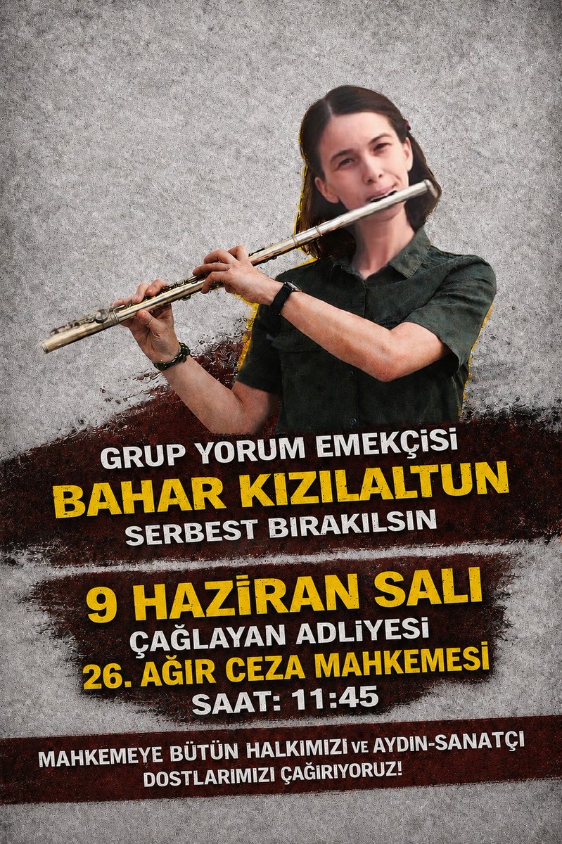 Suavi_Suavi's tweet photo. Grup Yorum üyelerinden Bahar dilerim yarın serbest kalarak müzik çalışmalarına devam eder.
#Bahar KIZILALTUN serbest bırakılsın. https://t.co/p7j44ptOl4