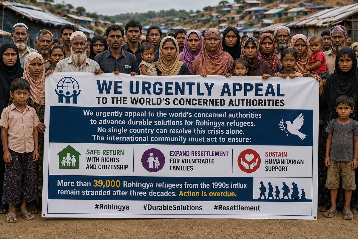 RRANforRohingya's tweet photo. we urge @Refugees, @UNmigration, and concerned states to expedite third-country resettlement for these long-forgotten refugees.
#Rohingya #Refugees #Resettlement #HumanRights https://t.co/8XUC3UgHlE
