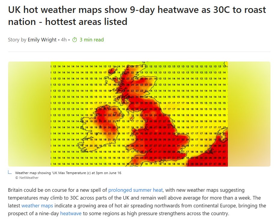 4sec7's tweet photo. We'll be able to turn the heating off again over the coming week or so as some summer warmth returns, so are we ready for the relentless doomsday chicken little hysteria again? 

Time to mute "Heatwave" I think

https://t.co/0c9IJ5R2bd https://t.co/xqV0gnvDig