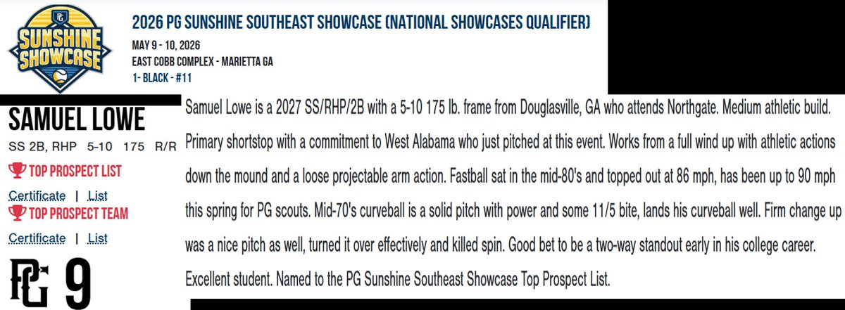 SamLoweBaseball's tweet photo. Thank you @PG_Georgia for the grade on my pitching!

@VikingBseball @ECBAstrosNavy @UWABaseball1 @ericdubose28 @CoachBKWard @scottcollin_22 https://t.co/OpPJLKoRGS