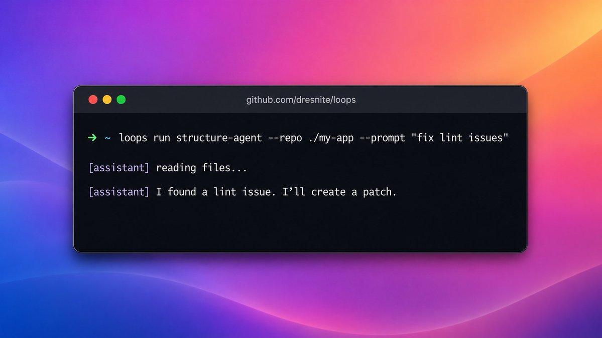 dresnite's tweet photo. I created a CLI tool to run safe AI loops. Enjoy! https://t.co/AuH4ArBigJ