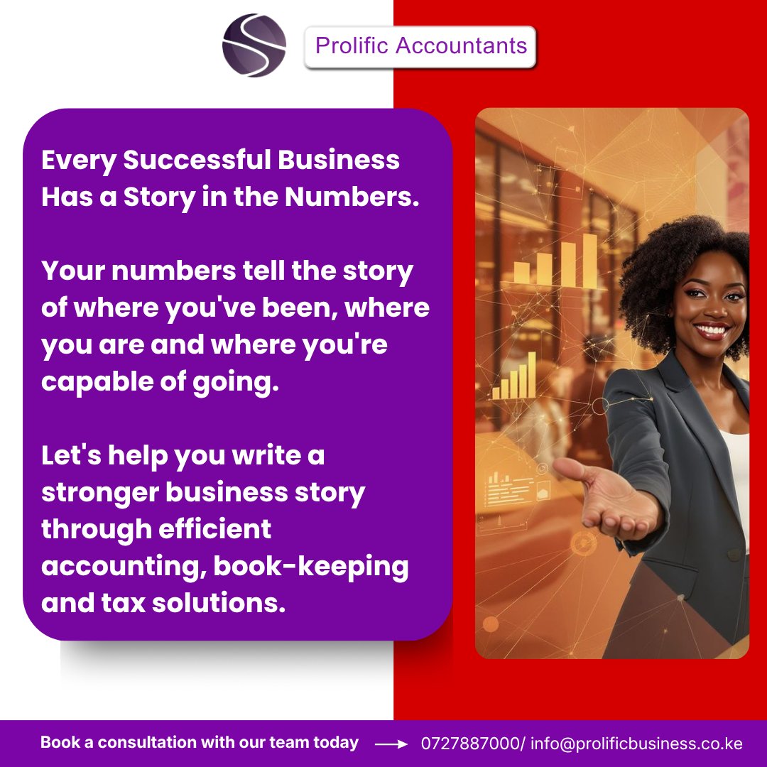ProlificAccount's tweet photo. Every Successful Business Has a Story in the Numbers

Your numbers tell the story of where you've been, where you are and where you're capable of going https://t.co/2BqaJ6UDwt