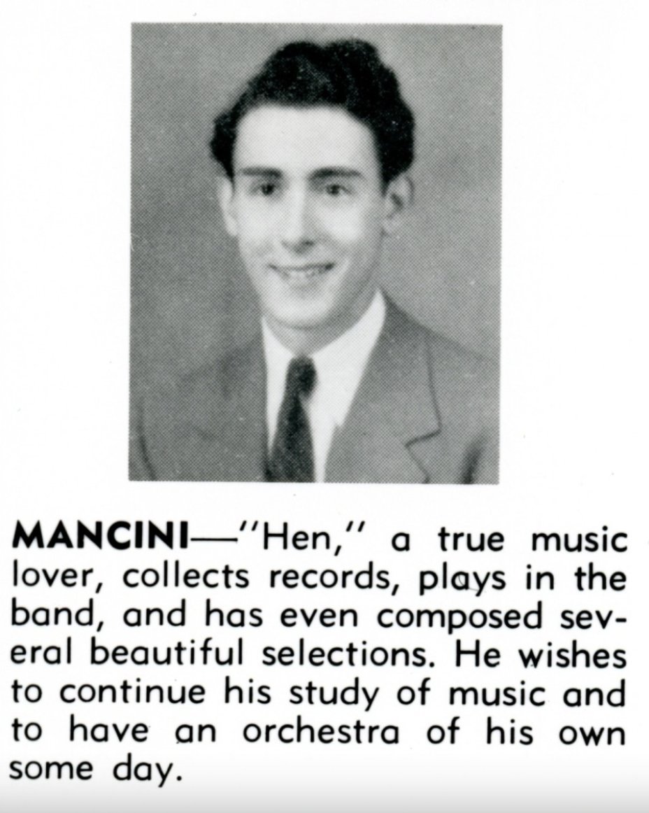 henrymancini's tweet photo. Some graduation inspiration for this week’s #ManciniMonday! This is an entry from Mancini’s Aliquippa High School Yearbook.

Some dreams really do come true ❤️ https://t.co/9cB8B3JAQy
