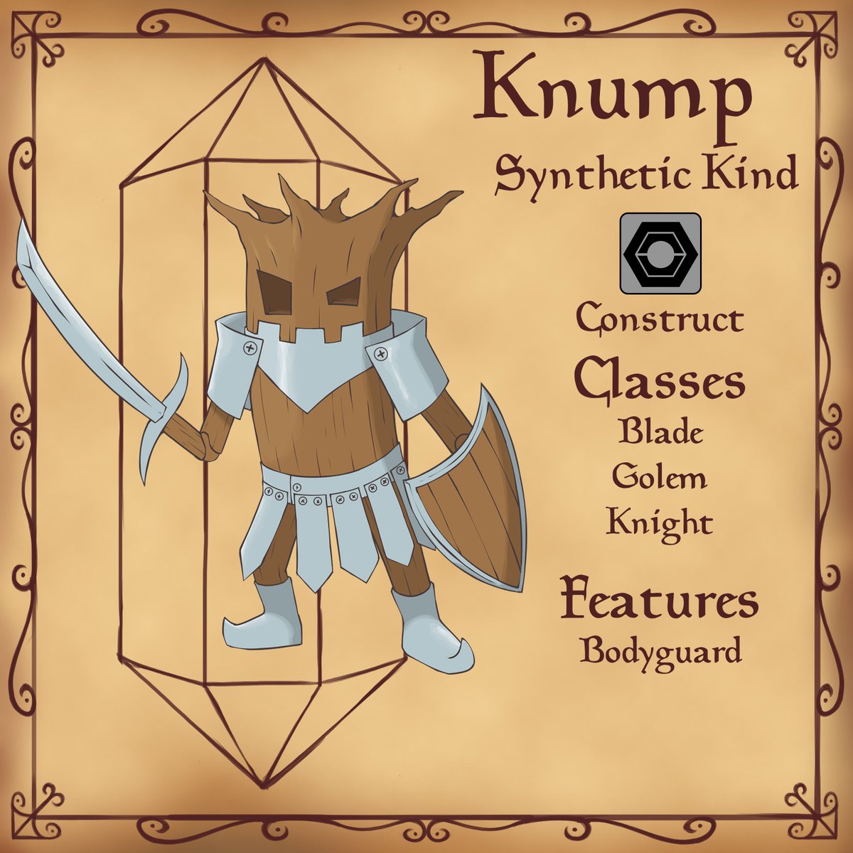 CryturesRPG's tweet photo. Knumps are seldom seen without a conjurer by their side, but when they roam independently, they are often found leading a patrol of unbound Squmpers, dutifully guarding the outskirts of towns and villages. More commonly, they serve as steadfast companions to veteran militia conjurers, originally issued as standard Squmpers upon the completion of their rigorous training.

Like many synthetic crytures, Knumps are highly customizable, a trait that conjurers eagerly embrace. They often bear intricate carvings or paintings, each marking an allegiance, a celebrated victory, or a tribute to the bond shared between cryture and conjurer.