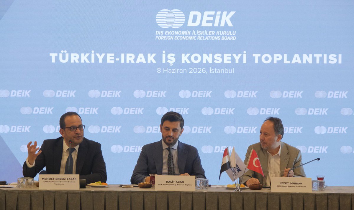 deikiletisim's tweet photo. Türkiye-Irak İş Konseyimiz, @halitacar başkanlığında, Avrupa İmar ve Kalkınma Bankası (EBRD) heyetinin katılımıyla toplantı gerçekleştirdi.

Toplantıda, 
🔹 Irak sınırında yaşanan sorunlar ile ilgili EBRD tarafından sağlanan destekler,
🔹 EBRD'nin Irak'ta gerçekleştirdiği faaliyetler,
🔹 Türk firmalarının Irak'ta karşılaştıkları sorunlara ilişkin çözüm arayışları,
🔹 Gıda, enerji, inşaat, altyapı, sağlık, bankacılık ve finans ile ilgili gelişmeler değerlendirildi.

#İşimizTicariDiplomasi