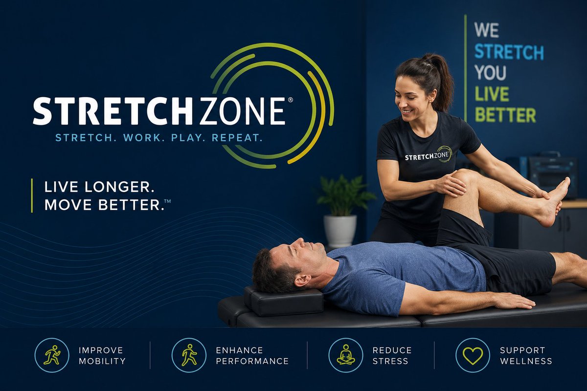 SZCentrevilleVA's tweet photo. Better movement starts here. Take the next step toward feeling less stiff and more flexible with a personalized stretch session.#StretchTherapy #VirginiaFitness #SelfCare #ActiveLifestyle #Recovery https://t.co/AeCBlftmp0