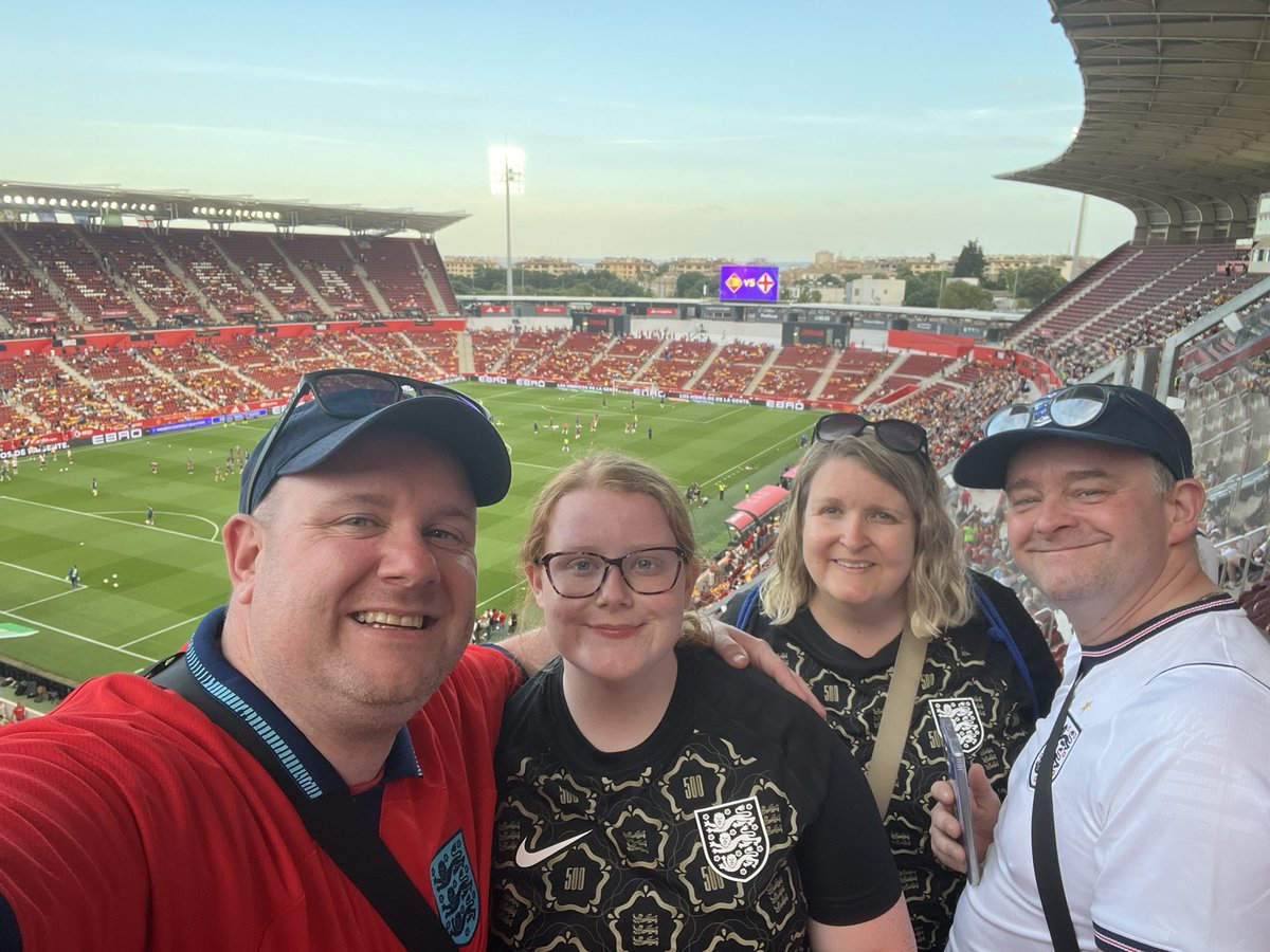 craigburn27's tweet photo. We reported for International Duty this weekend with a trip to Mallorca 🇪🇸
I was with Alan, Mrs B & Ffyon for:
⚽️ Spain 🆚 @Lionesses
🏟️ Estadi San Moix
🏆 FIFA World Cup Qualifier
🔢 Game 108 of 2025/26
#Lionesses| #England| #FIFAWWC | #Groundhopping | #Matchopping https://t.co/09TI64A713