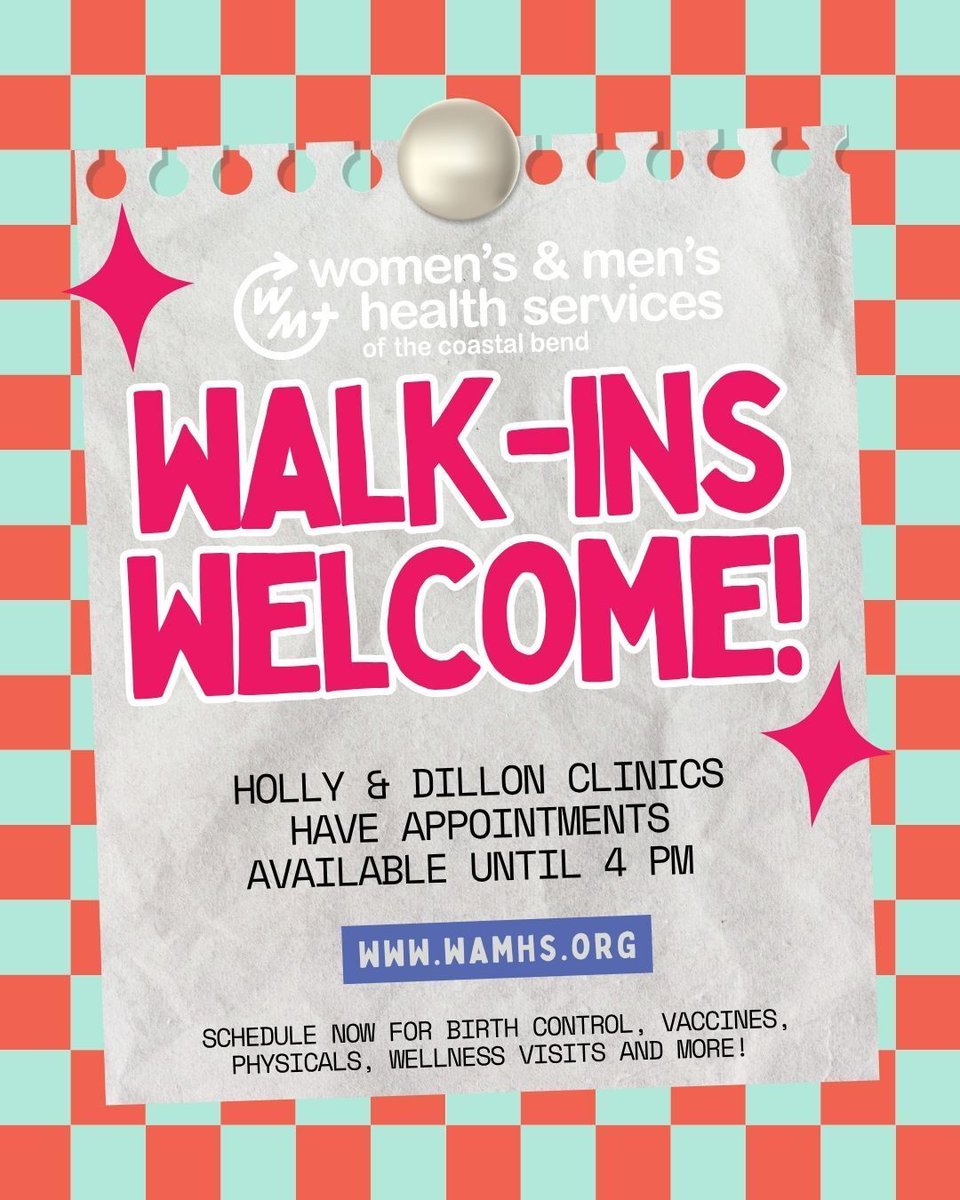 WAMHS_'s tweet photo. ✨ Your sign to stop putting it off your healthcare needs! Dillon &amp; Holly clinics are taking walk-ins and have same day appointments available today, June 8th! 
Need birth control? STI testing? A wellness visit? Just want to get established with a clinic?

Come see us!
#WAMHS https://t.co/dH50ZhqNR9