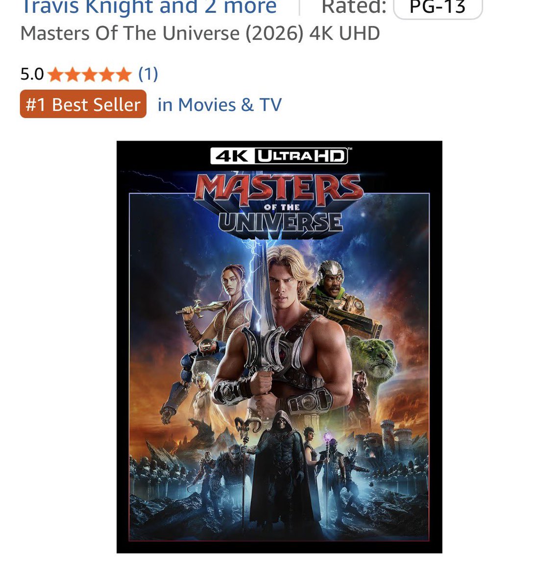 kevinbolk's tweet photo. I seriously don’t understand what’s going on with this movie. As I unfortunately predicted, it’s not doing well at the box office and yet the PREORDER for the 4K Blu-ray is the #1 seller in movies & TV on Amazon, both critics and audience reviews have been overwhelmingly positive, and the merchandise is selling out everywhere.  I kind of feel like I’m being gaslit here, to be honest.