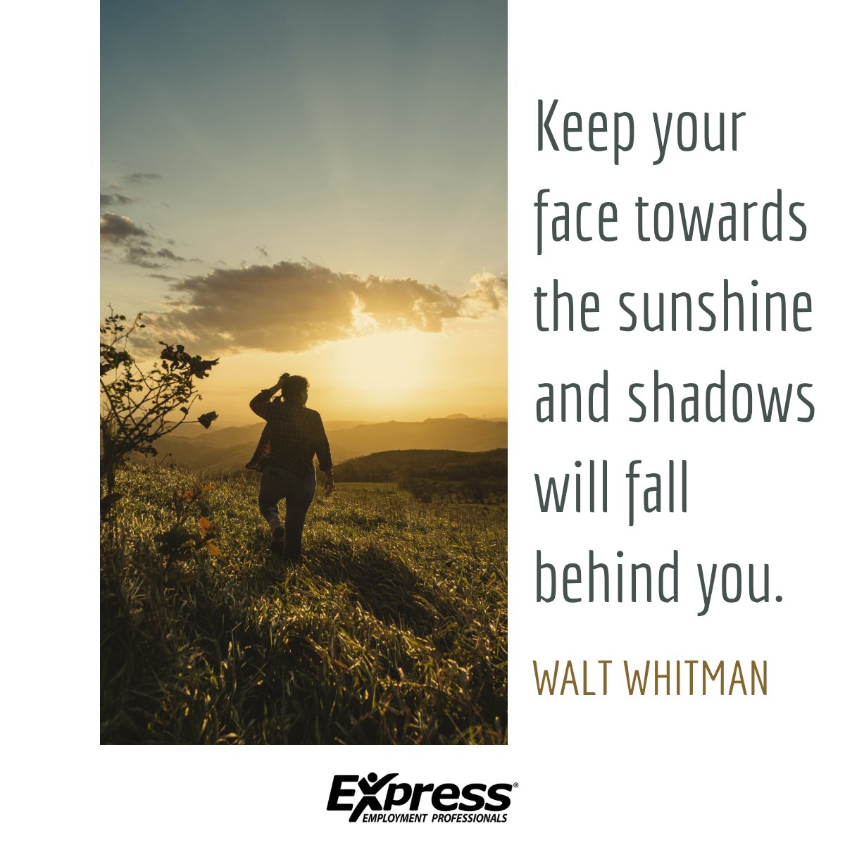 ExpressProsGJ's tweet photo. Keep your focus on the light. When you move toward positivity, the shadows naturally fall behind. https://t.co/ioRzMMZ8Hs