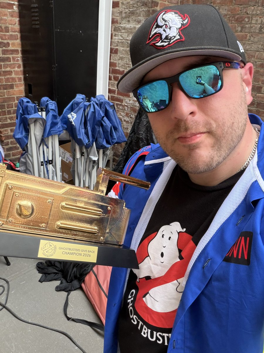 JoshBrown06's tweet photo. $67,000 in charity work over the course of 12 months. We won. We are the champions. The Buffalo Ghostbusters are coming home with the Golden Ghost Trap.

Bigger picture Ghostbusters Gives Back raised $500,000 total! Words cannot express how grateful I am to this team, and fandom. https://t.co/UMSxfQVg3I