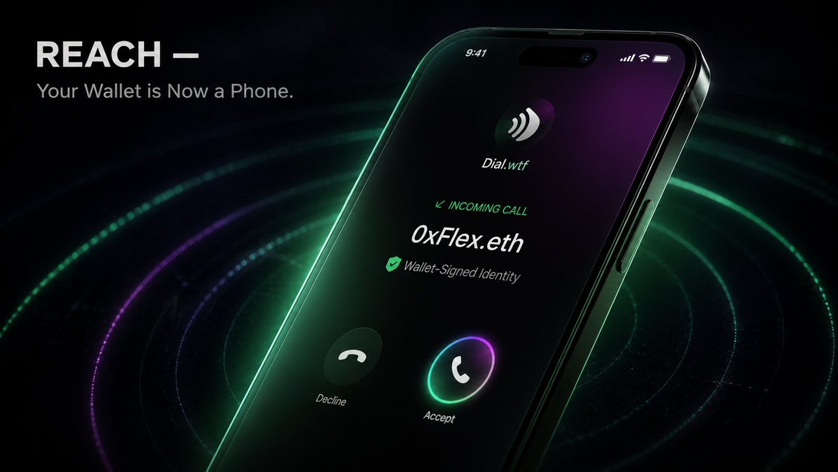 wtfdial's tweet photo. For the first time in history, you can call anyone in the world using only their wallet address.

No phone number. No email. No account. Just their wallet.

Every call on Dial is cryptographically signed by the caller. 

And if you don't want unsolicited calls? Charge to answer. 

The economics make abuse unviable.

Your wallet is now a phone. https://t.co/RjNZjno29U