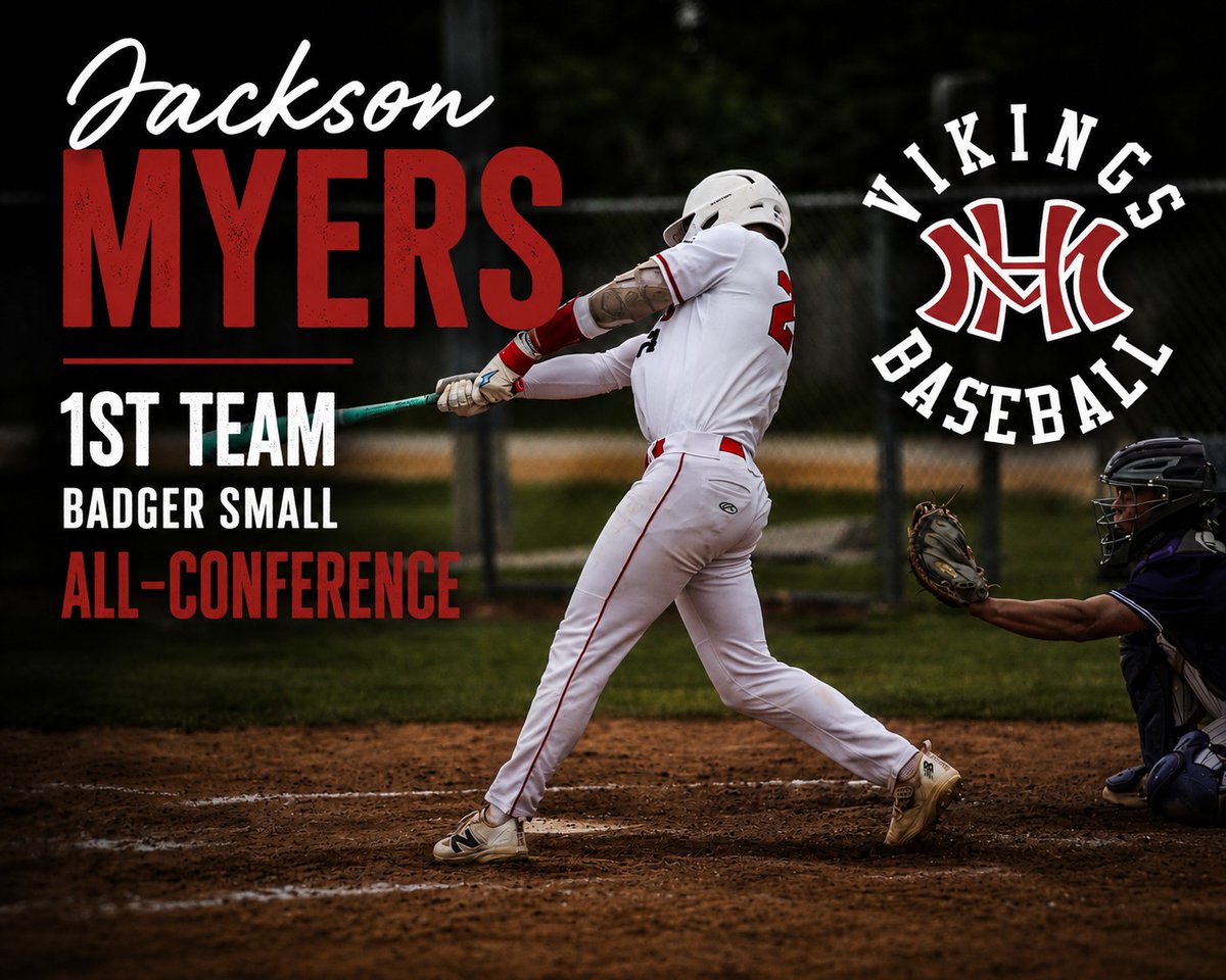 MoHoBaseball's tweet photo. Congratulations to Jackson Myers on his 1st Team All-Conference selection! Jackson led the conference in Home Runs and tied for the lead with hits all while playing great defensively behind the plate for the Vikings! His hard work definitely paid off! https://t.co/sbjlV1vkA5