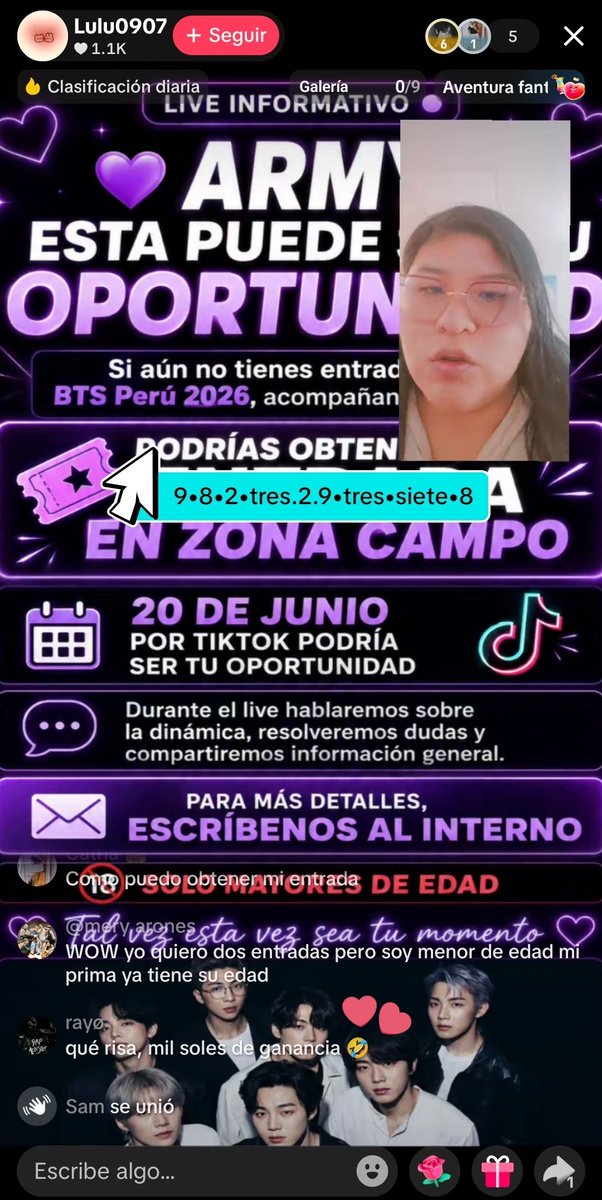 iyoonthv's tweet photo. Otra forma de verles la cara con entradas, que compraron para revender, son las "rifas'.

• 2 entradas campo = 1,702so
• 100 tickets x 30so c/u = 3,000so
• GANANCIA = 1,298so 🤣

Le dices de su ganancia y te bloquea, pero ajá es una "army" queriendo ayudar a las demás y así 🥹 https://t.co/ugpC91rsfh