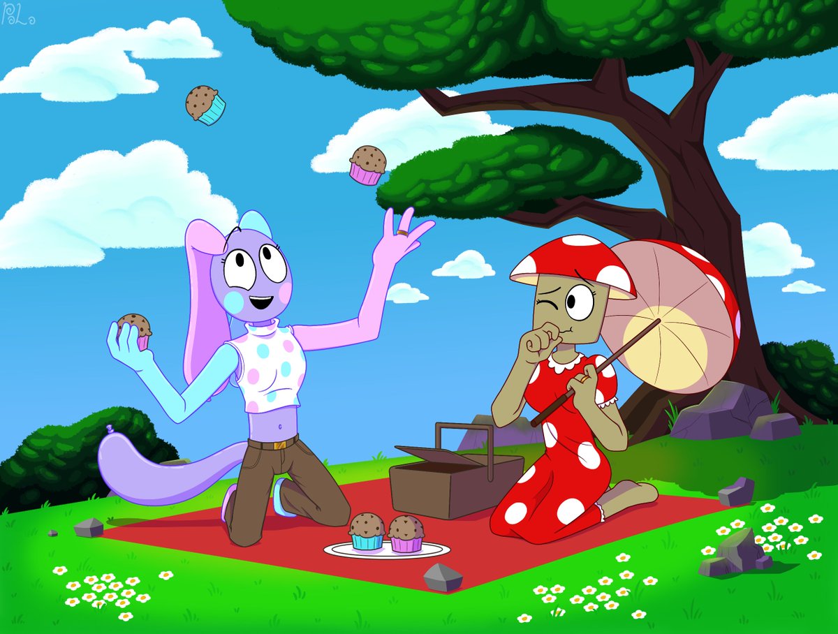 die_mad_polo's tweet photo. request from @clairedeIoon, who wanted me to draw their toon oc's named "Claire" and "Nicole"

(i tried my best with the shadows)
#digitalart #dandysworld #dandysworldoc https://t.co/uiNLTCnM1k