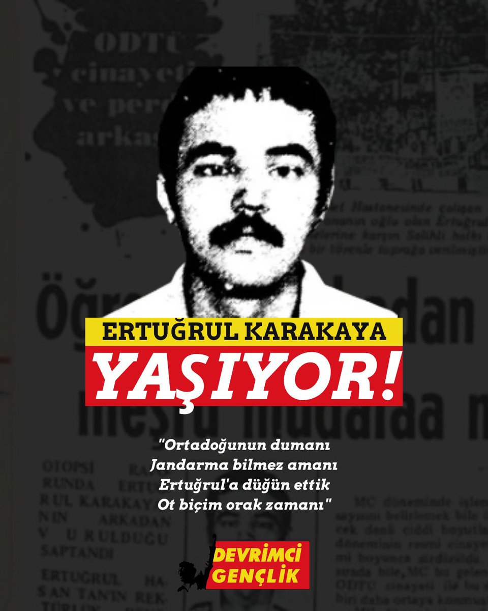 devrimcigenclk's tweet photo. 🔴Ertuğrul Karakaya Yaşıyor!

8 Haziran 1977’de ODTÜ ÖTK’nın düzenlediği boykot sırasında jandarma tarafından sırtından vuruldu Ertuğrul.

Dönemin ÖTK sözcüsü Ertuğrul Karakaya jandarma kurşunuyla katledildi.

Anısını mücadelemizde yaşatacağız! https://t.co/PwnWTx4A3s
