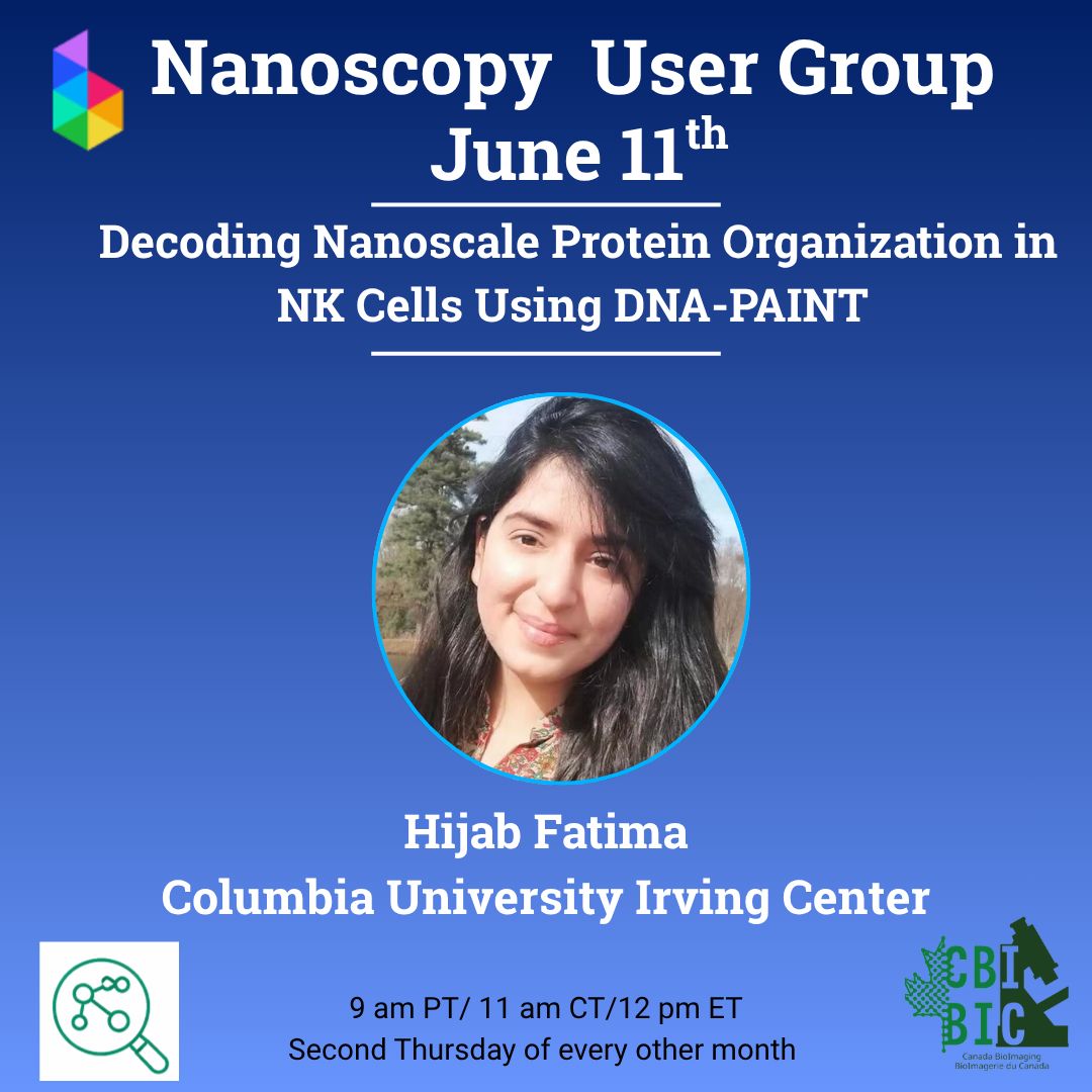 BioimagingNA's tweet photo. #HappyMicroscopyMonday #microscopycommunity - Come listen and discuss with the BINA Nanoscopy User Group this, Thursday June 11th on  ”Decoding Nanoscale Protein Organization in NK Cells Using DNA-PAINT” 

Learn more here: https://t.co/3Gnt2nlAIu https://t.co/tHoB6DhtZ1