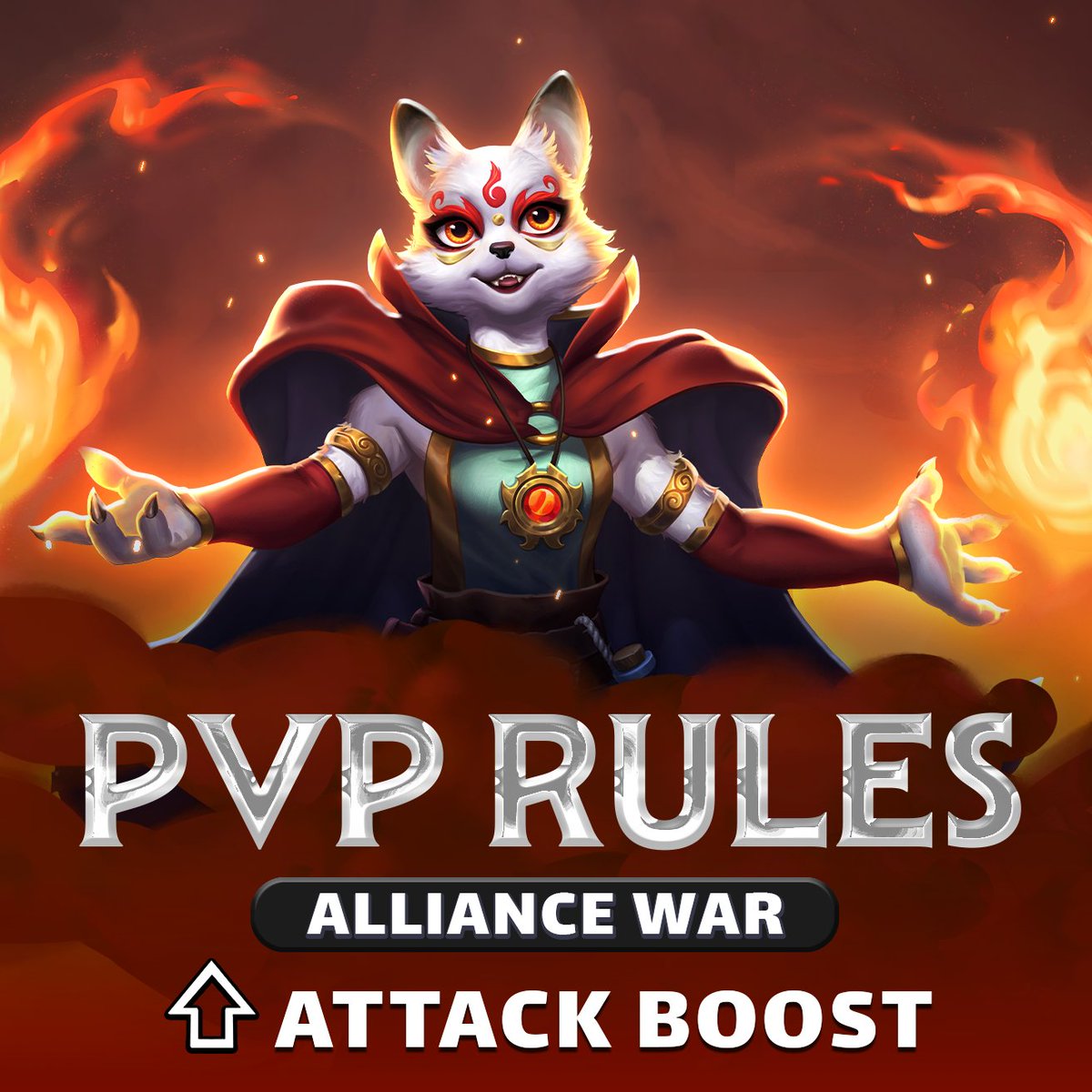 EmpiresPuzzles's tweet photo. It's time once more for Alliance War! Join the battle to defend your Alliance's honor or face the bitterness of defeat! ⚔️
This week's rule is: Attack Boost ⏫
#match3 #pvp #fantasyRPG https://t.co/iqLgdK55I3