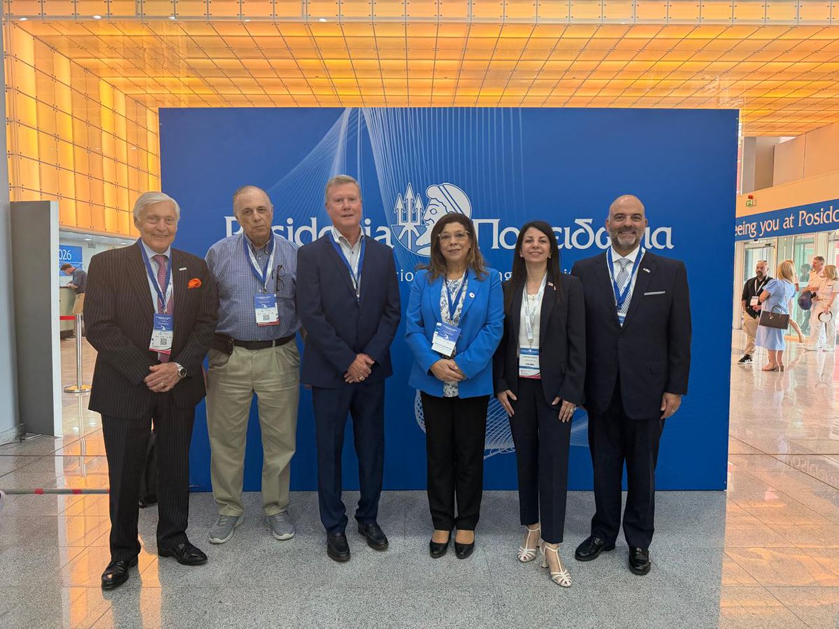 americanpandi's tweet photo. Maritime trade depends on stability. #AmericanPandI’s COO, Daniel Tadros, joined  industry and government leaders at the 5th Trading in U.S. Waters Seminar during #Posidonia2026 to examine geopolitical risks facing  global trade.

🔗https://t.co/obBJFDlilT https://t.co/xUiycz7o3A