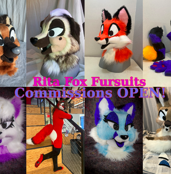 RitaFoxfursuits's tweet photo. If anyone looking for a relatively affordable fursuit maker my commissions are open :3c I do classic cartoon style https://t.co/8YXny5z3NK