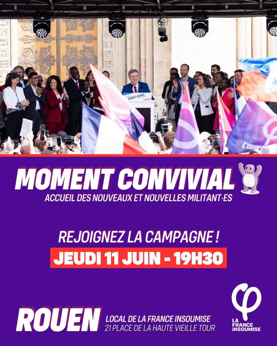 Maxime_DaSilva_'s tweet photo. ⚡️ Vous êtes de #Rouen ou son agglomération et vous voulez rejoindre la @FranceInsoumise et la dynamique #Mélenchon2027 ?

👉🏻 RDV jeudi pour un apéro d'accueil des nouveaux et nouvelles militant·es ! https://t.co/tYQ7oEncOw