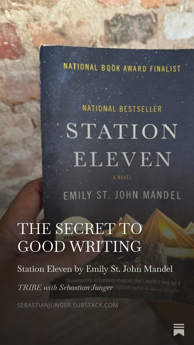 sebastianjunger's tweet photo. I spent the past year reading some of the greatest novels written in English to find the secret to good writing.

This week, I take a look at Station Eleven by Emily St. John Mandel

https://t.co/TevtCCEWcx https://t.co/5Zuk4n7dhP